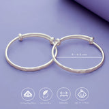 Plain 925 Sterling Silver Kids Bangle Set
