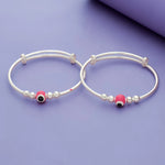 Red Evil Eye 925 Sterling Silver Baby Bangle Set