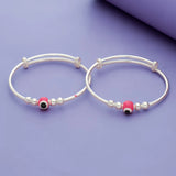 Red Evil Eye 925 Sterling Silver Baby Bangle Set
