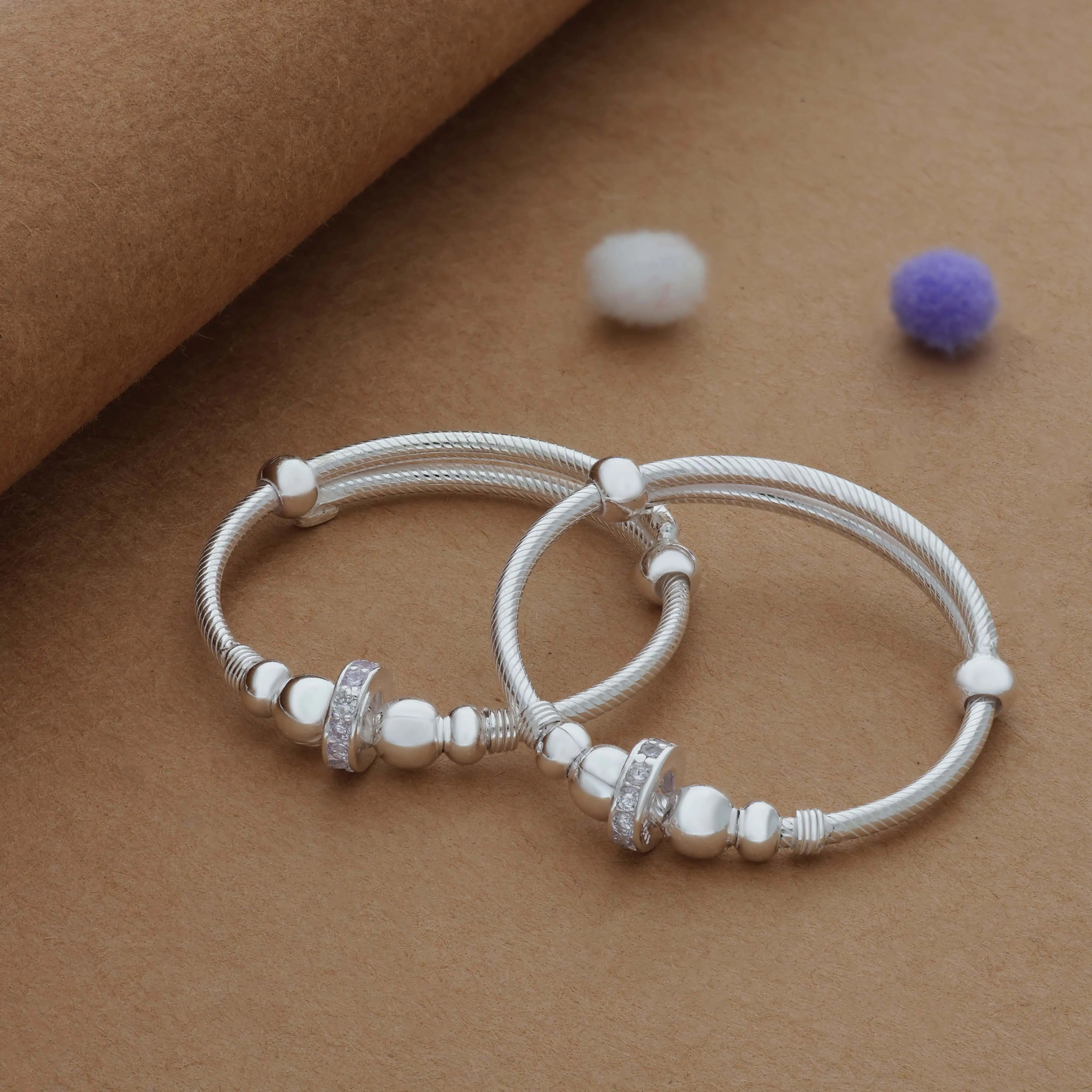 Cherished Charms 925 Silver Kid Bangles For Daily Use (0-5 Yrs)