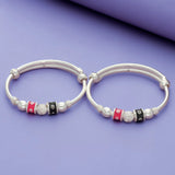 925 Silver Red and Black Enamel Baby Bangles