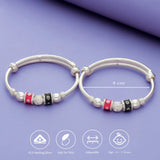 925 Silver Red and Black Enamel Baby Bangles