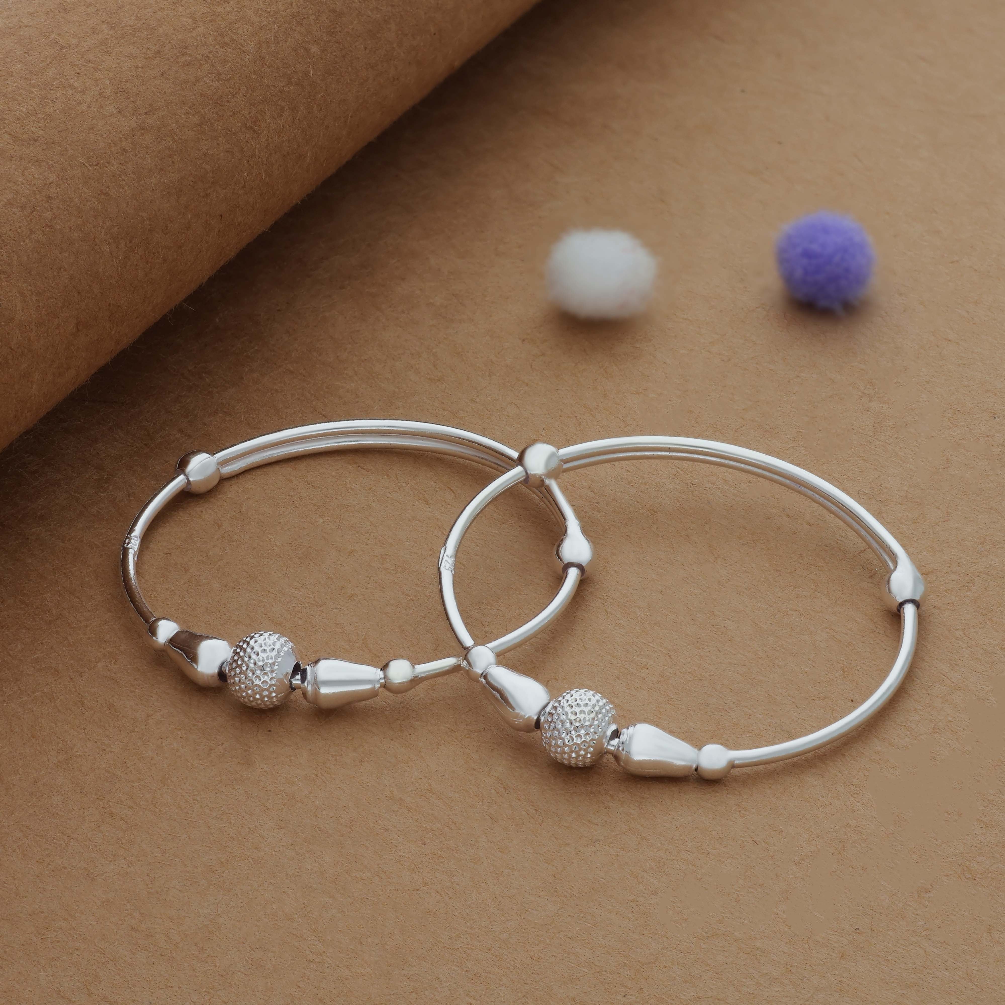 Elegant 925 Silver Kid Bangles for Daily Use (0-1 Yrs)