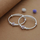 Unity Hearts 925 Silver Kid Bangles for Daily Use (0-1 Yrs)