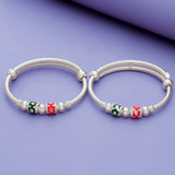 925 Silver Green and Red Enamel Kids Bangles