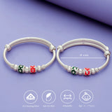 925 Silver Green and Red Enamel Kids Bangles