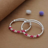 Candy Wrap 925 Silver Kid Bangles for Daily Use (0-1 Yrs)