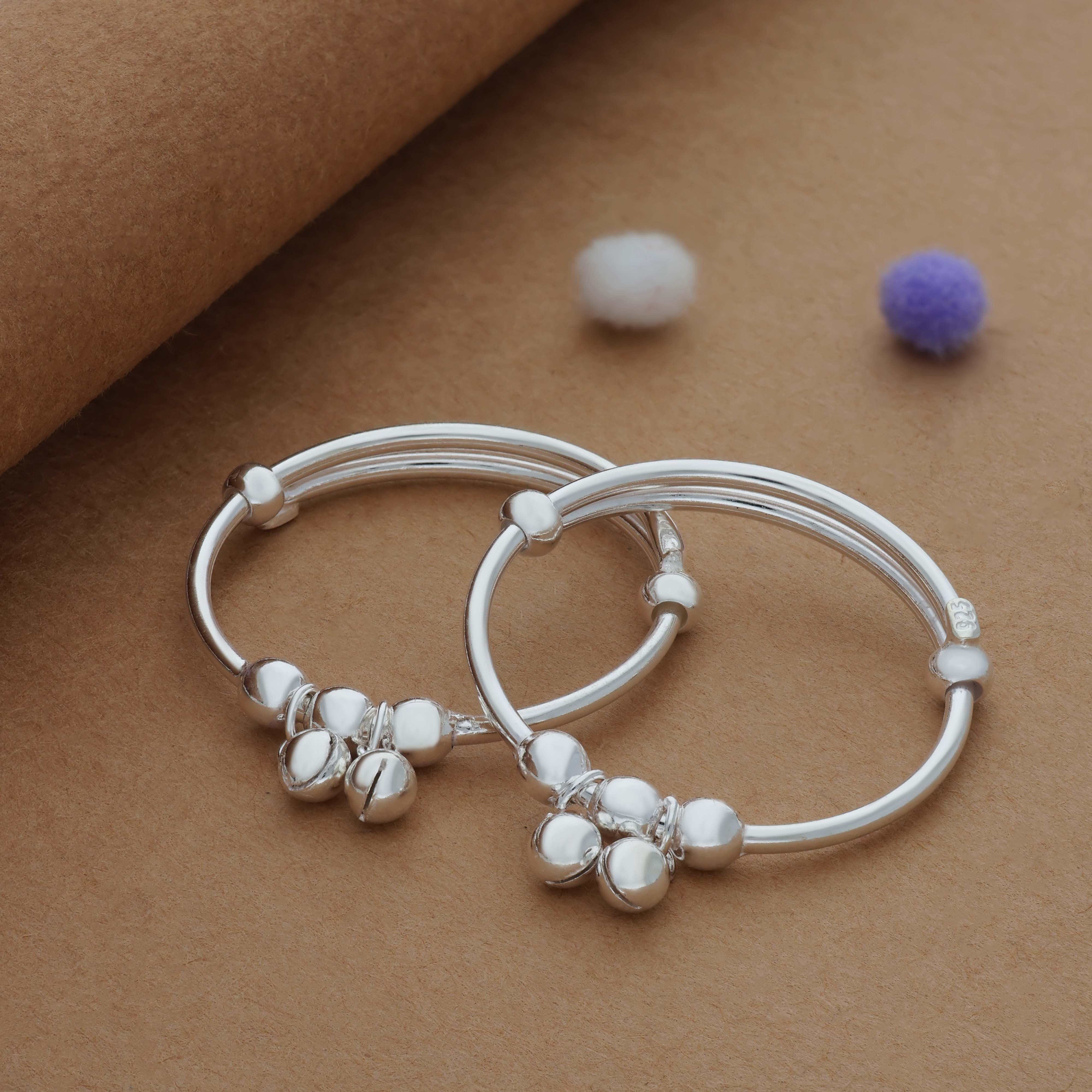 Little Bel 925 Silver Kid Bangles for Daily Use (0-5 Yrs)