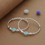 Blue Starlight Charm 925 Silver Kid Bangles for Daily Use (0-5 Yrs)