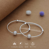 Simple Bead 925 Silver Kid Bangles for Daily Use (0-2 Yrs)