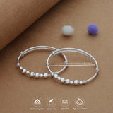Comfort Fit Bead 925 Silver Kid Bangles for Daily Use (0-5 Yrs)
