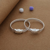 Antique Bloom Silver Kid Bangle | Kada (6 months) | Lightweight | Everyday Wear