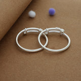 Soft Finish Silver Kid Bangles (6 months) | Adjustable | Everyday Wear