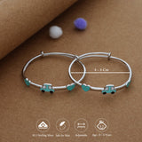 Lovely Drive Silver Adjustable 925 Kid Bangles (0-5 Yrs)