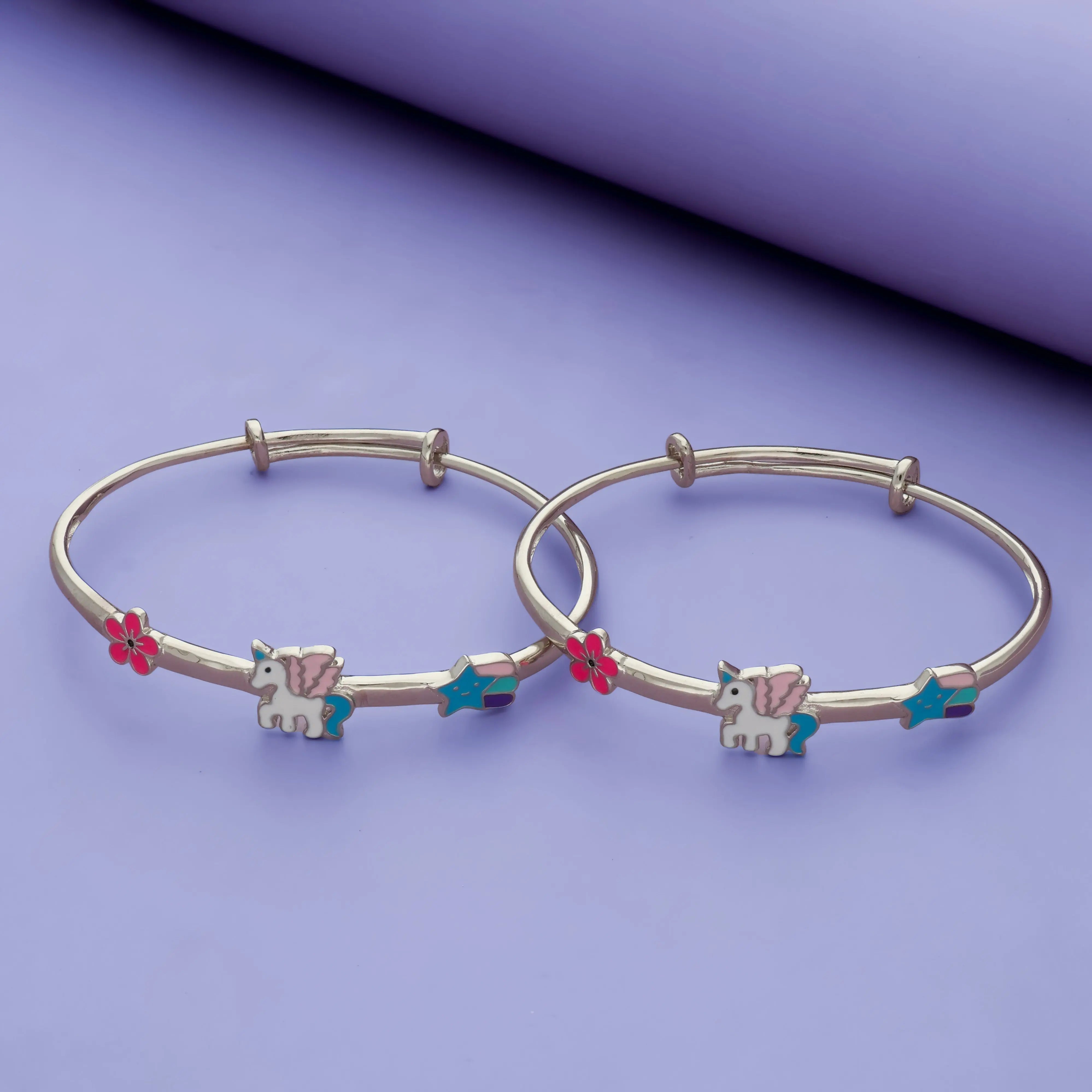 925 Silver Magical Unicorn Kids Bangles