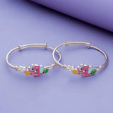 Elephant Heart Charm 18k Silver Kid Bangle (0-5 Yrs)