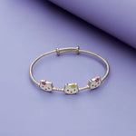 Cute Kitty Trio 925 Silver Kids Bangles (0-5 Yrs)
