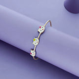 Cute Kitty Trio 925 Silver Kids Bangles (0-5 Yrs)