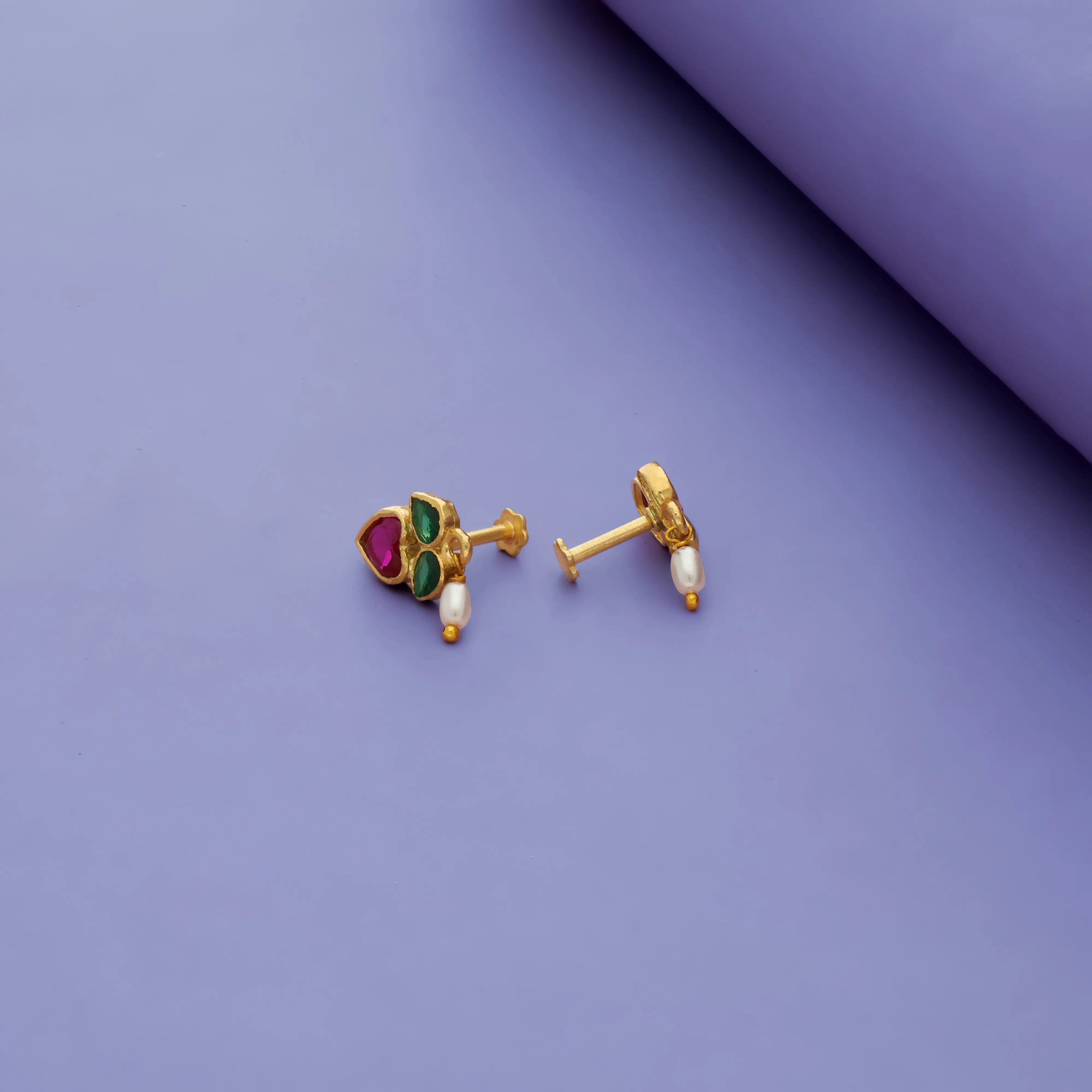Crimson Blossom 925 Silver Kids Drop Earring