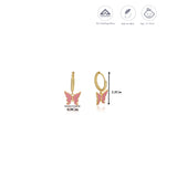 Pinkish Butterfly Gold Polish Silver Kid Hoop Earring(+5 Yrs)