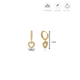Classic Love Heart Gold Polish Silver Kid Hoop Earring(+5 Yrs)