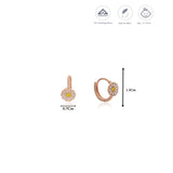 White Flower Rose Gold Polish 925 Silver Kid Hoop Earring(3+ Yrs)