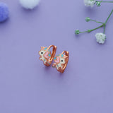 Dream Unicorn Rose Gold Polish 925 Silver Kid Hoop Earring (3+ Yrs)