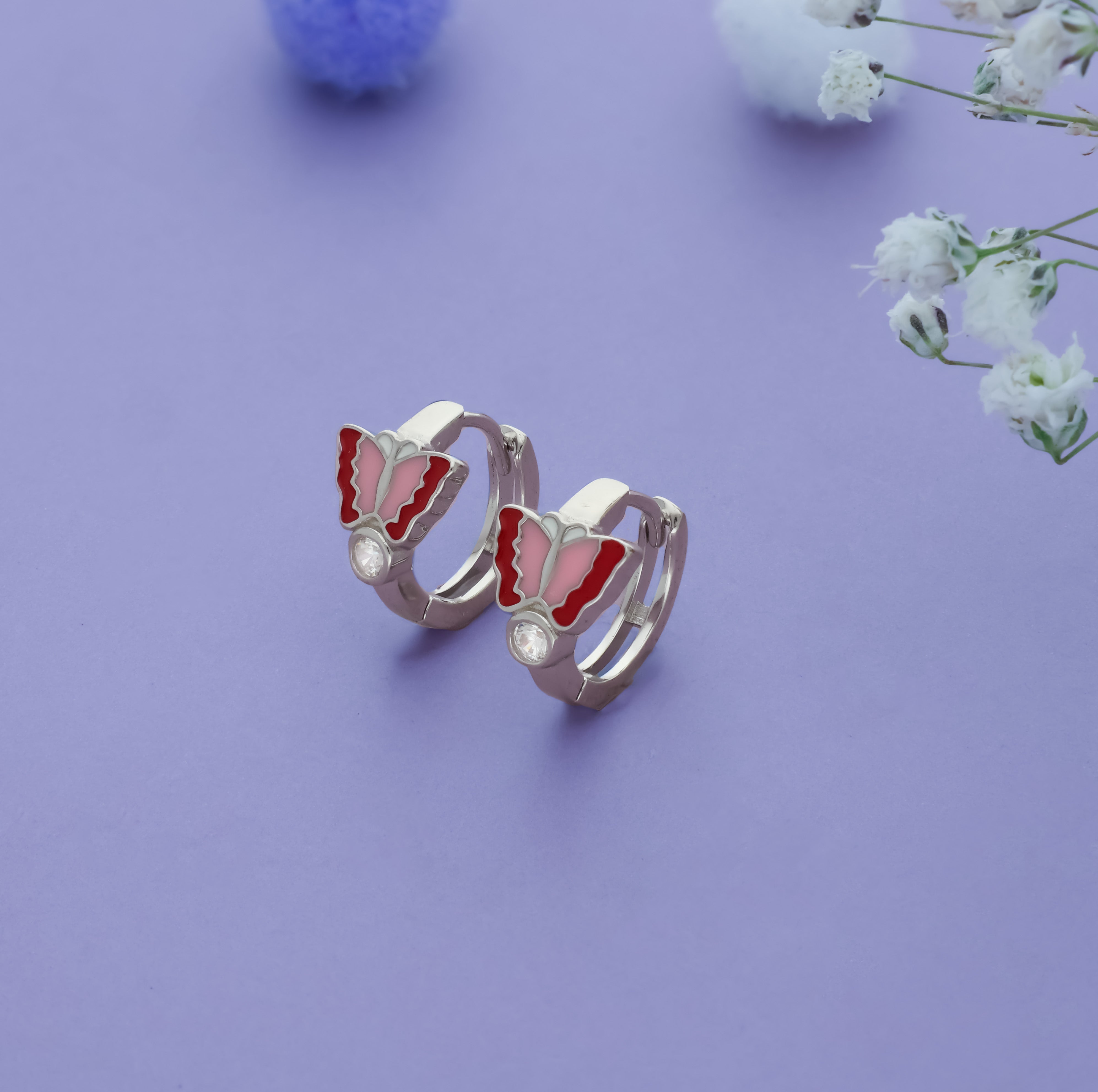 Silver kid earrings