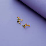 Mithu Parrot 925 Silver Gold Plated Earrings (5+ Yrs)