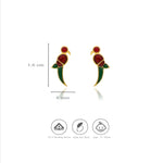 Red Pyara 925 Silver Stud for Kids (5+ Yrs)
