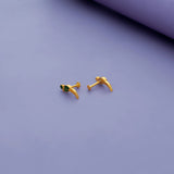 925 Silver Mint Parakeet Stud