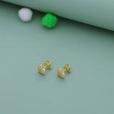 Little Glimmer Heart 18k Gold-Polish Silver Kid Stud Earring (6+ Yrs) | 925 Hallmark | Festive Wear