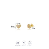 Little Glimmer Heart 18k Gold-Polish Silver Kid Stud Earring (6+ Yrs) | 925 Hallmark | Festive Wear