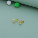 Delicate Butterfly Glow 18k Gold-Polish Silver Kid Stud Earring (6+ Yrs) | 925 Hallmark | Festive Wear