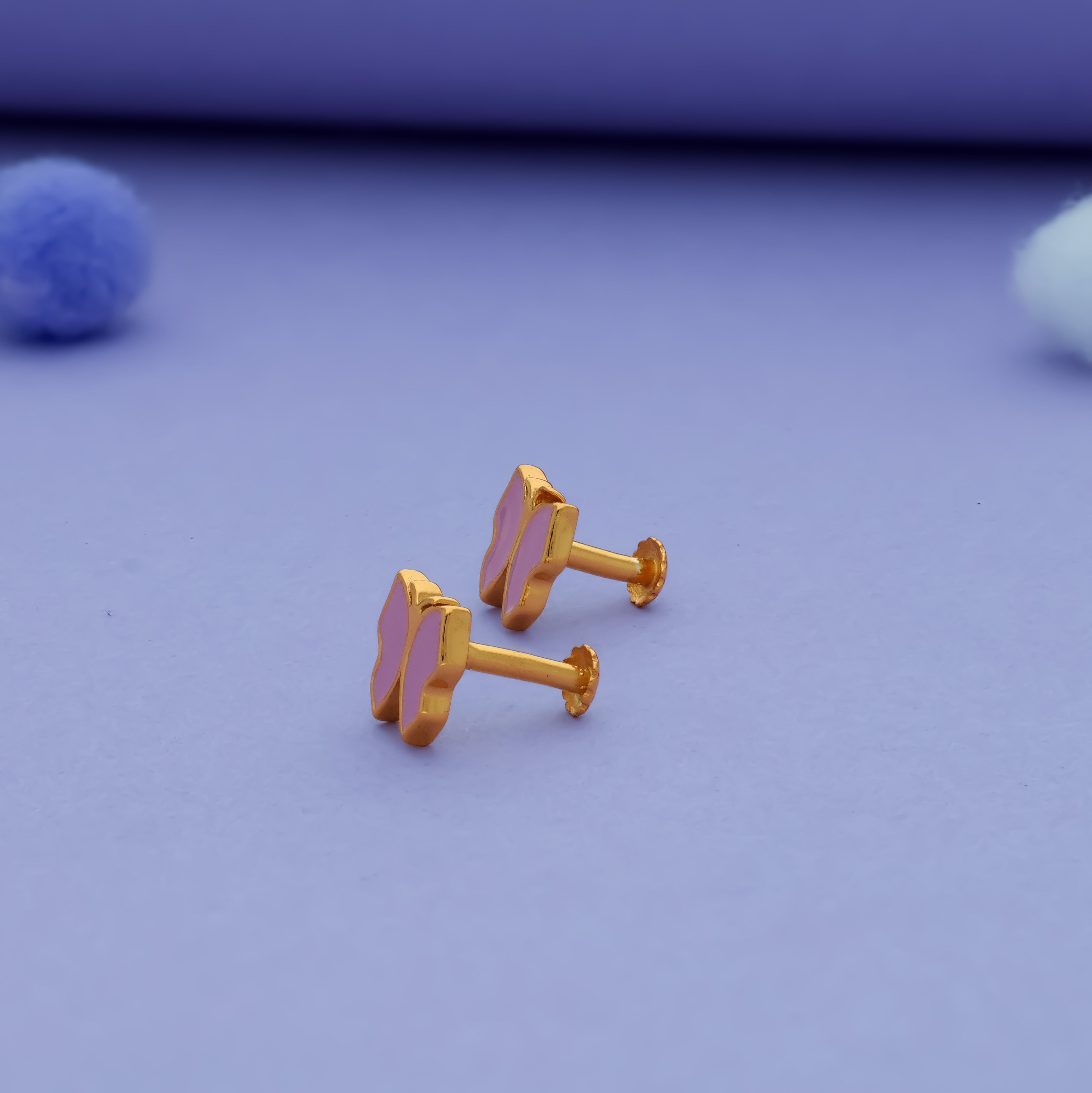 Violet Butterfly 925 Sterling Silver Kids Stud (3+ Yrs)