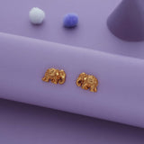 Royal Elephant Gold Polish 925 Silver Stud Kid Earring(8+ Yrs)