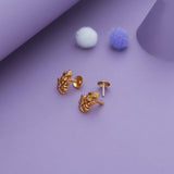 Divine Lakshmi Gold Polish 925 Silver Stud Kid Earring(8+ Yrs)