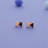 Black Bow 925 Sterling Silver Kids Stud (3+ Yrs)