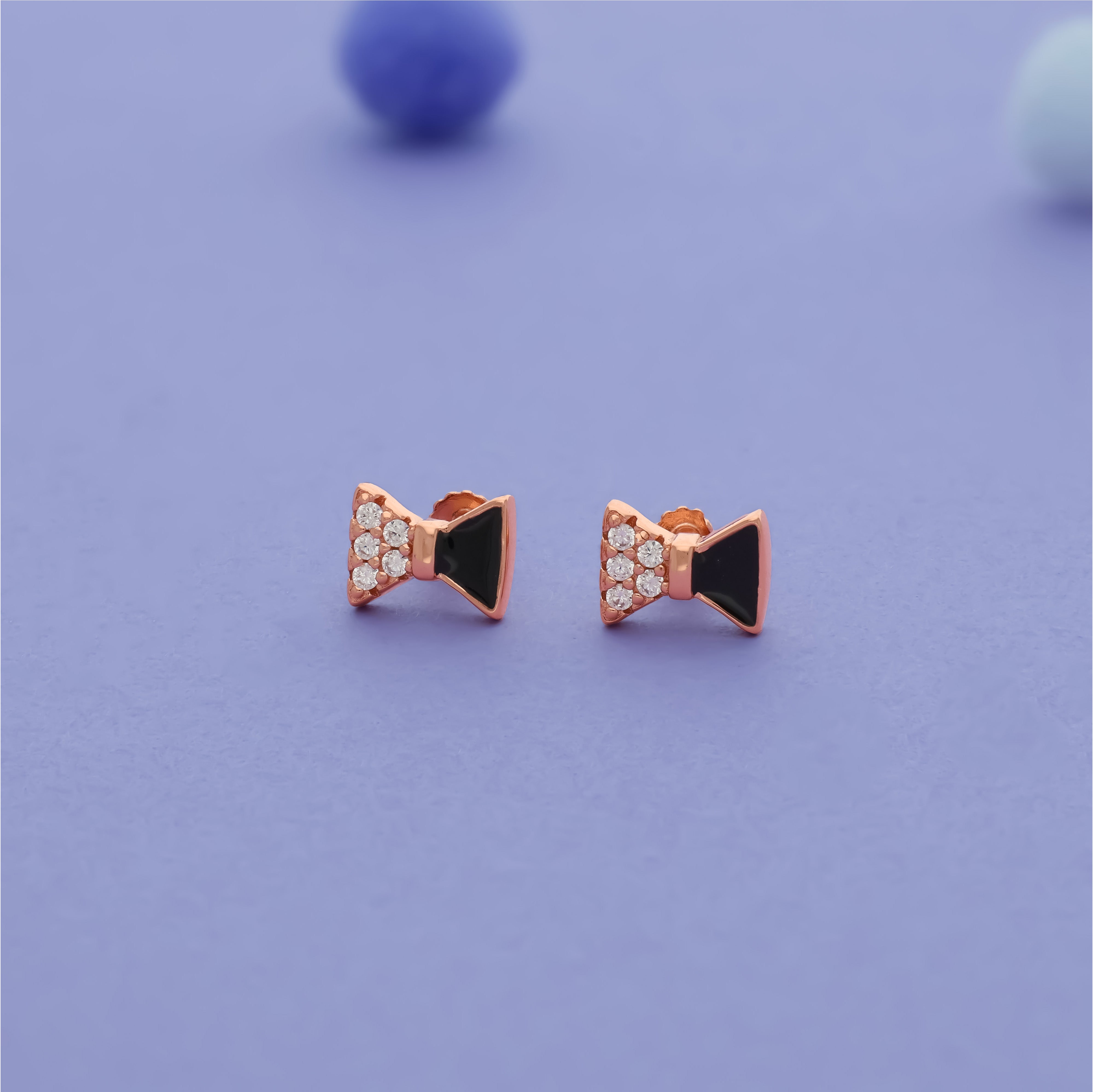 Black Bow 925 Sterling Silver Kids Stud (3+ Yrs)