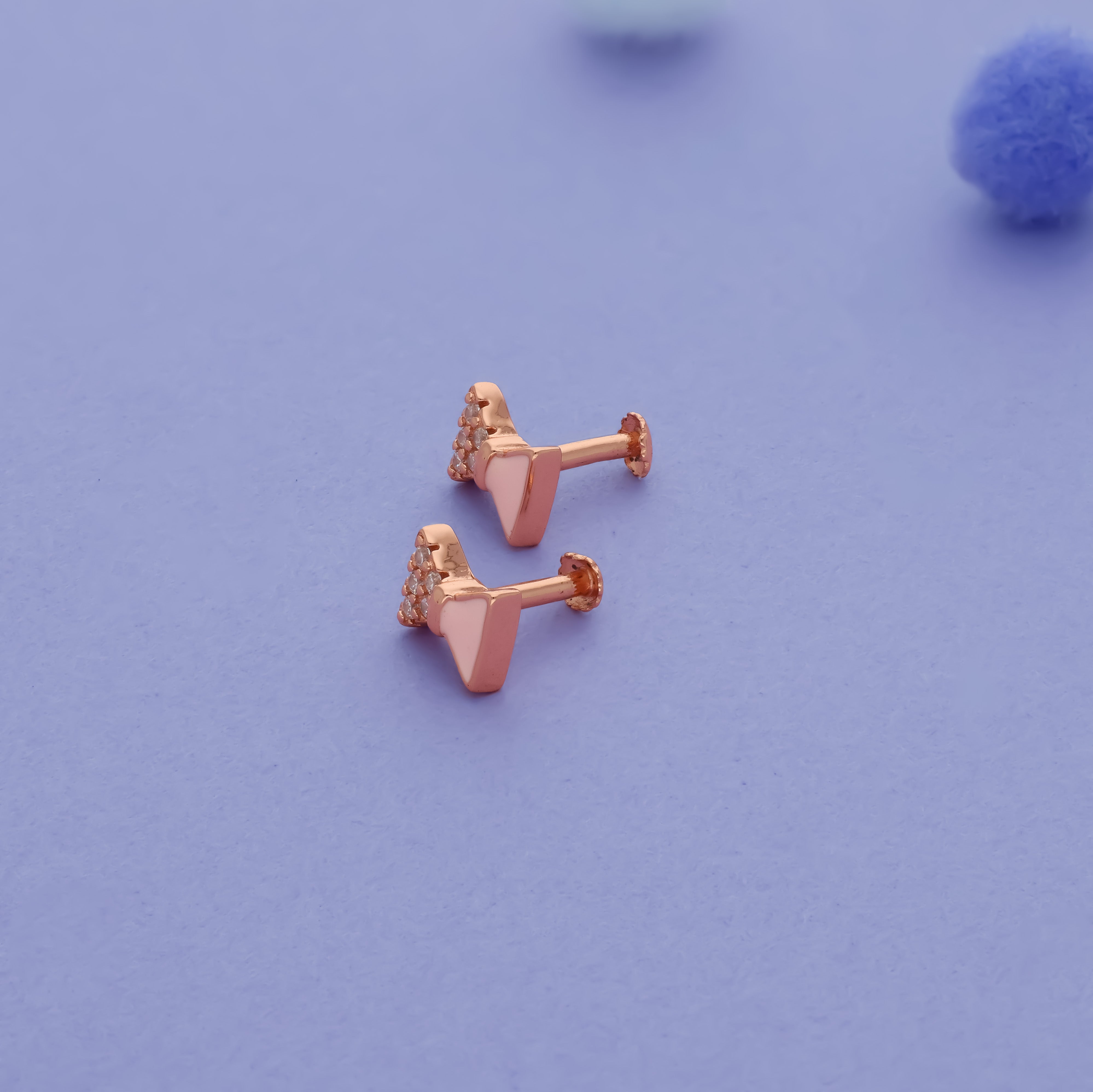 Pink Bow 925 Silver Kids Earrings (3+ Yrs)