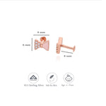 Pink Bow 925 Silver Kids Earrings (3+ Yrs)