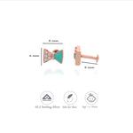 Green Bow 925 Silver Kids Earrings (3+ Yrs)