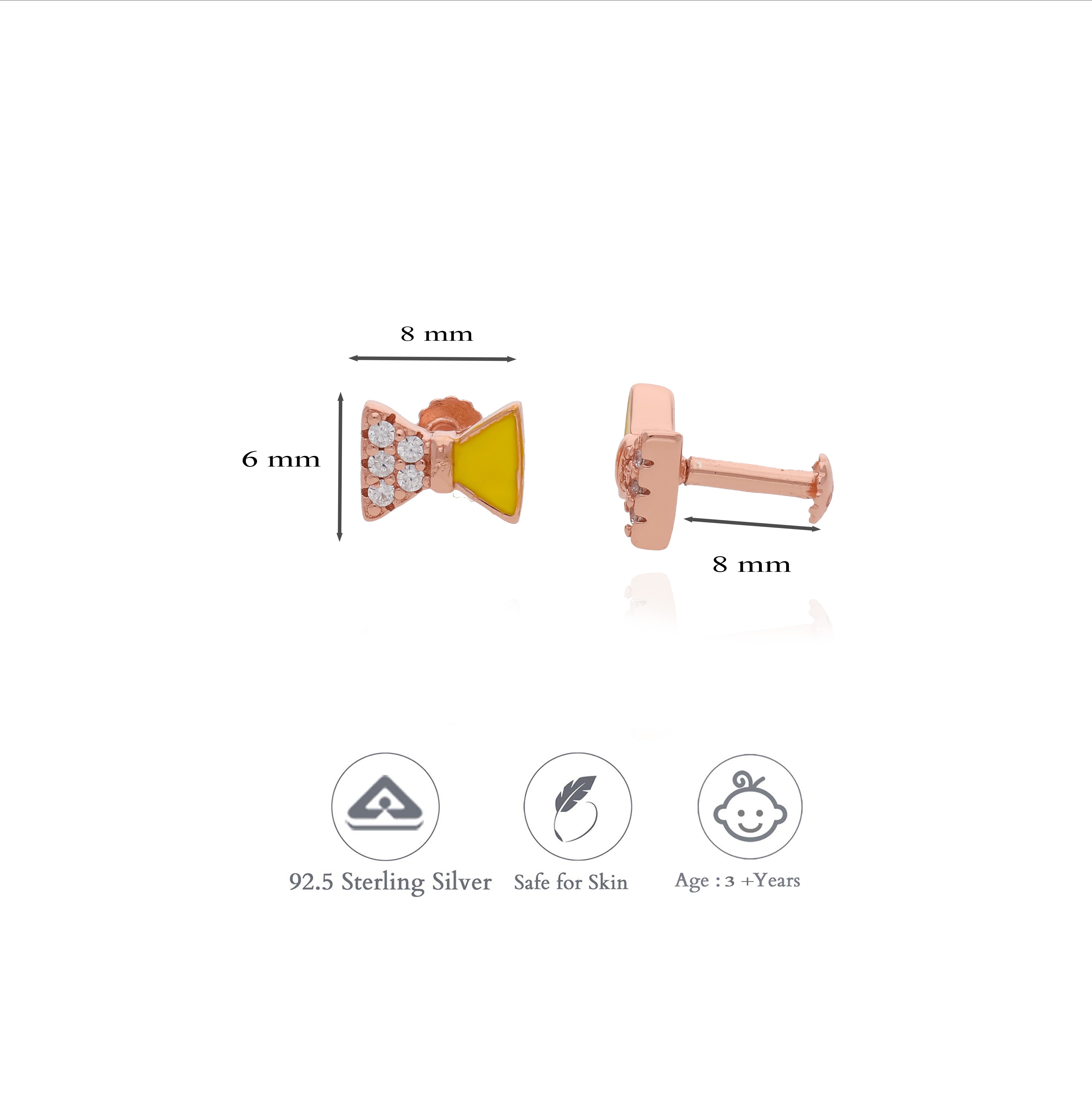 white background image of silver kid stud with south screw