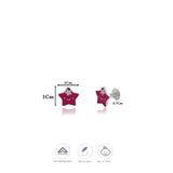 Cherry Red Star Silver Kid Stud Earring (6+ Yrs) | 925 Hallmark | Everyday Wear