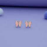 Blush Pink Butterfly 925 Sterling Silver Kids Stud (3+ Yrs)