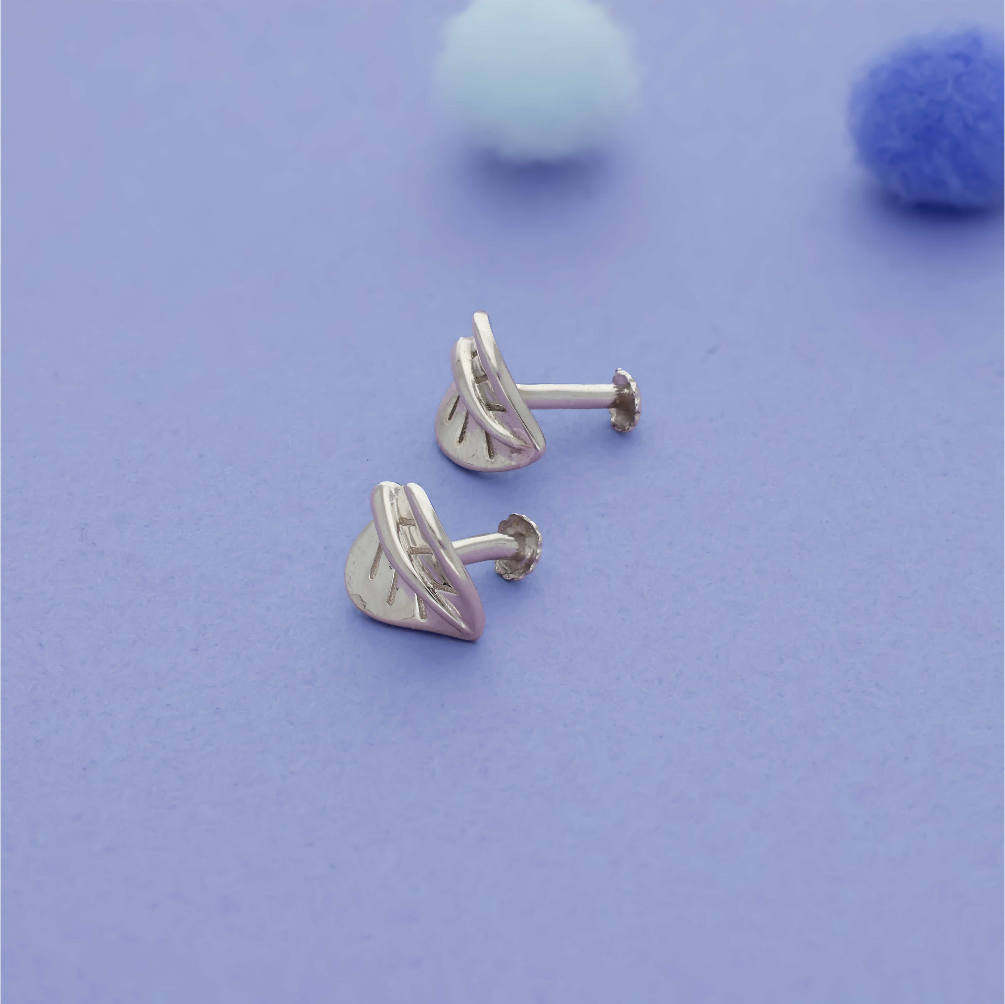 Leaf Charm 925 Sterling Silver Kids Stud (3+ Yrs)