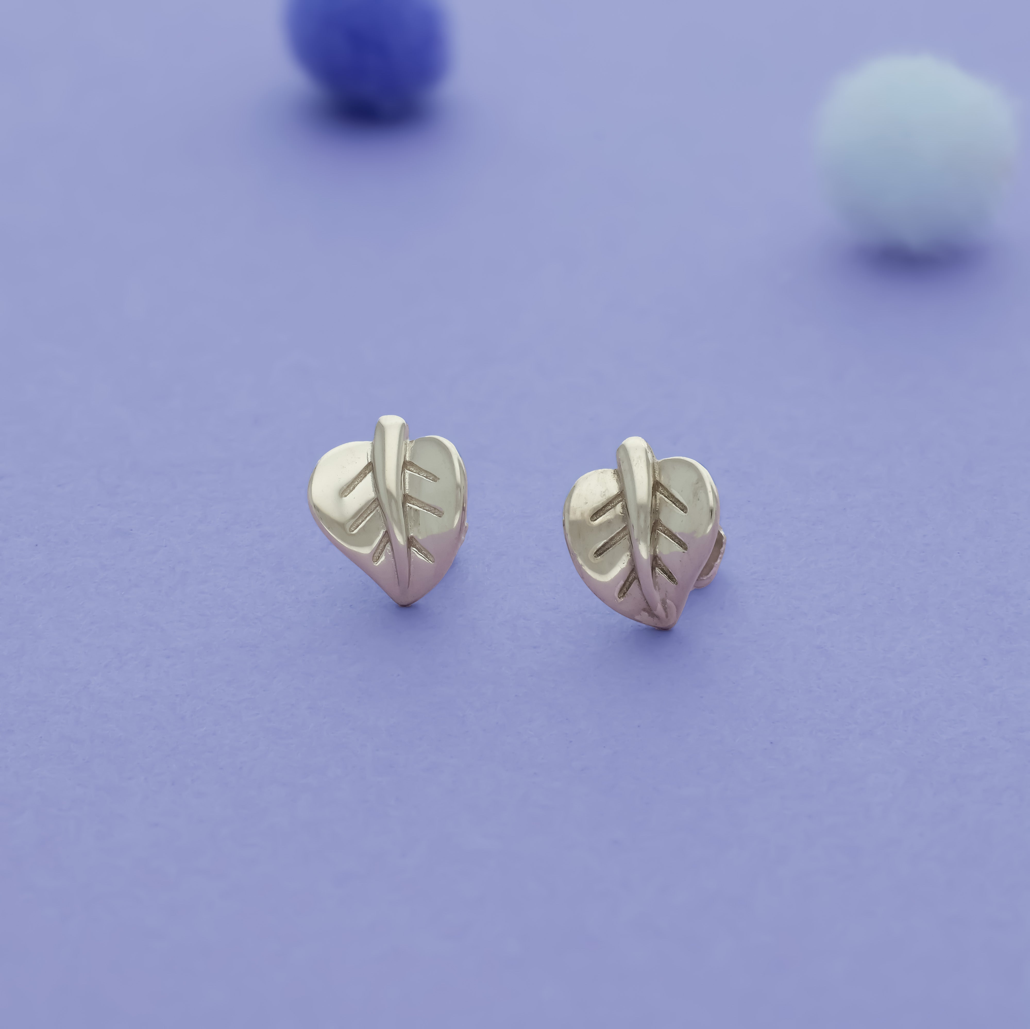 Leaf Charm 925 Sterling Silver Kids Stud (3+ Yrs)