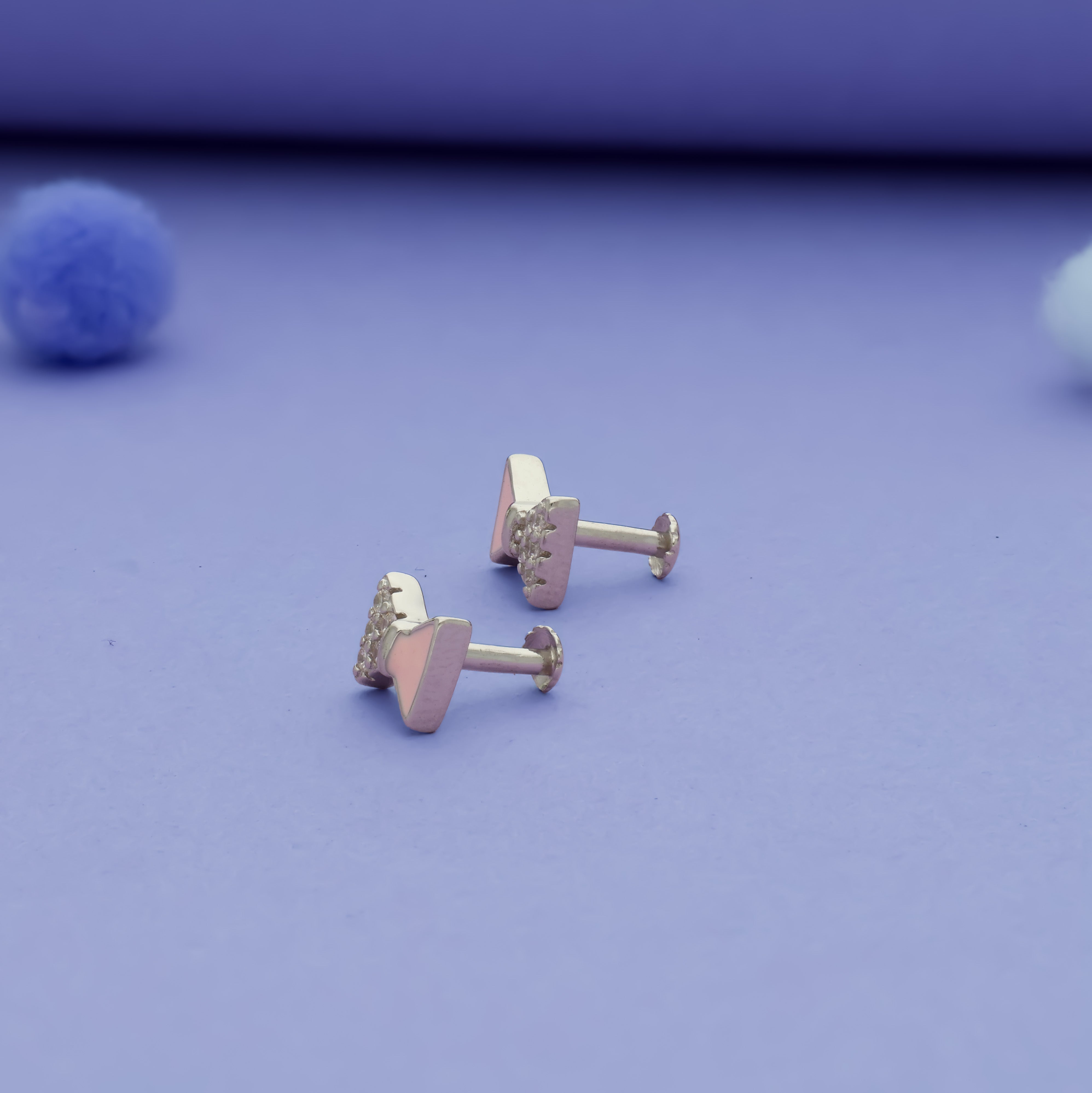 Pink Bow 925 Silver Kids Earrings (3+ Yrs)