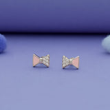 Pink Bow 925 Silver Kids Earrings (3+ Yrs)