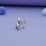 Green Bow 925 Silver Kids Earrings (3+ Yrs)